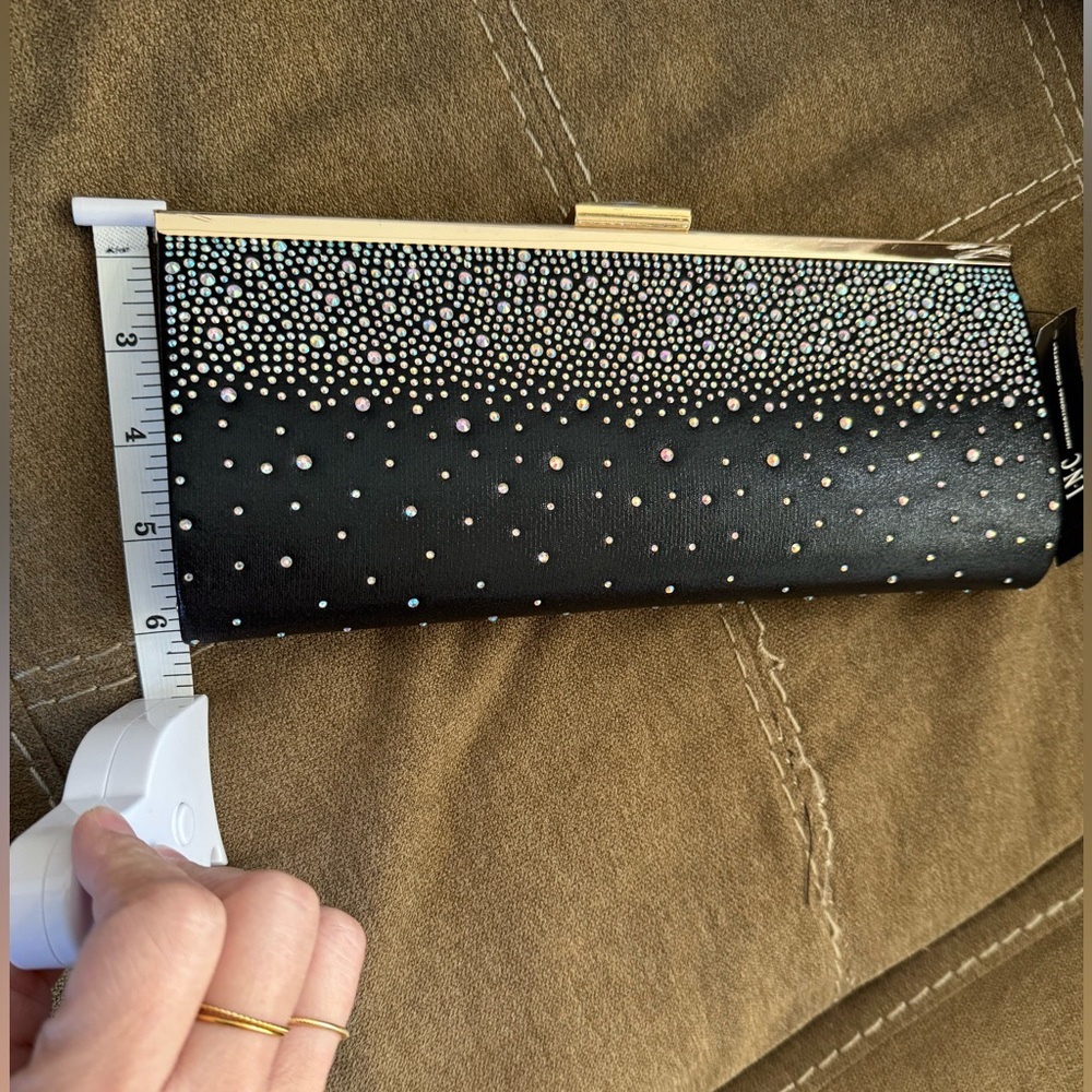 INC International Concepts Black Rhinestone Clutch - Picture 4 of 5